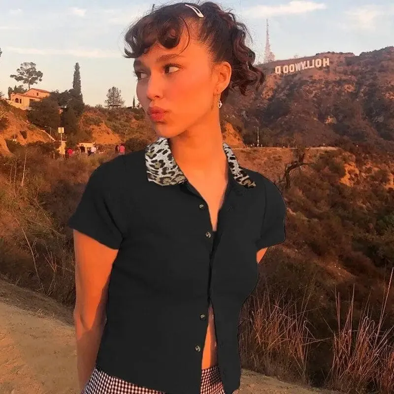 Chemisier Léopard Crop Top