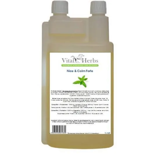 Nice and calm forte liquide pour l'anxiété cheval - Vital herbs - VITAL HERBS - Stress cheval - Equestra