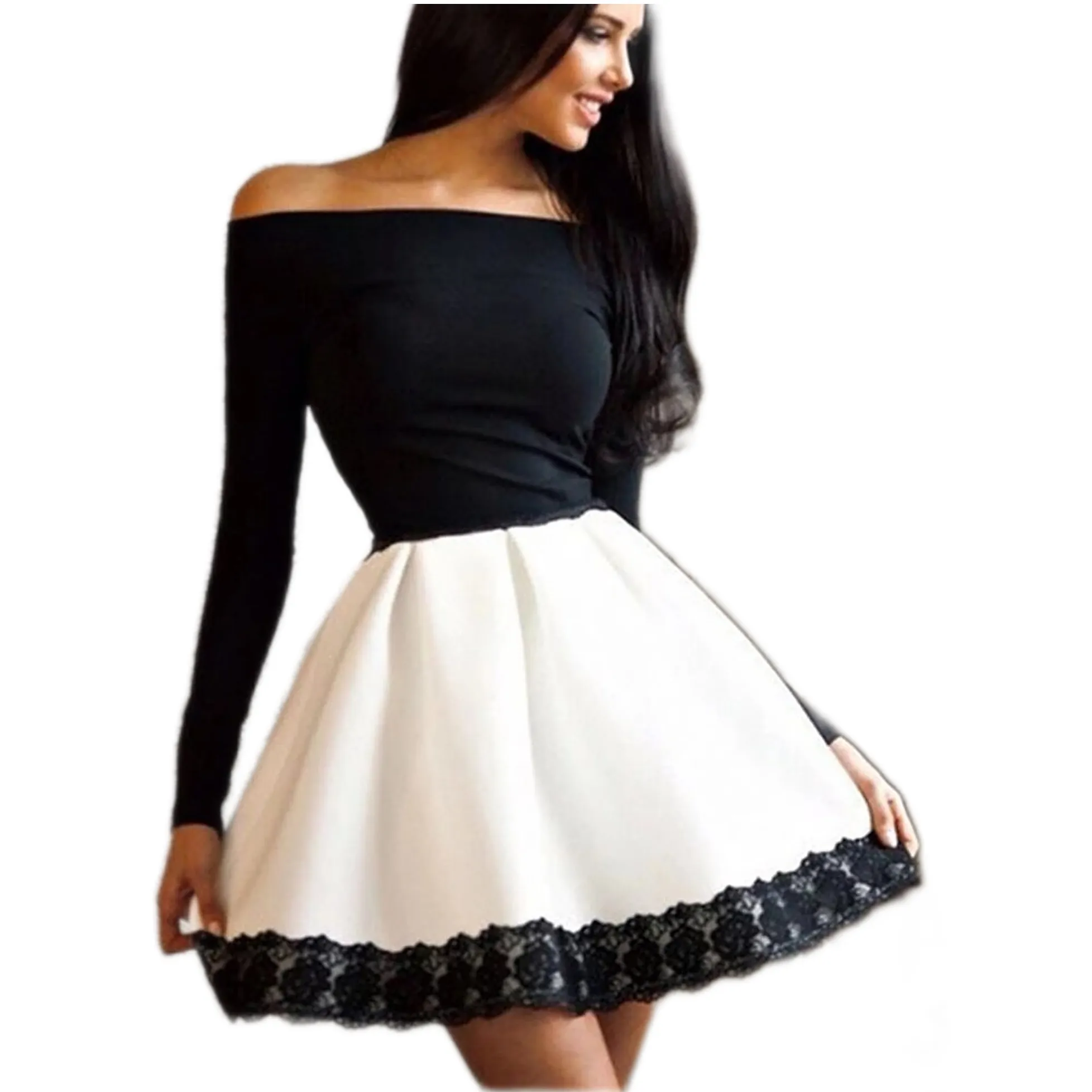 Robe Dentelle Noir et Blanc