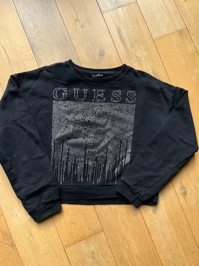 Sweat noir court Guess 12 ans - GUESS - 12 ans  | Beebs